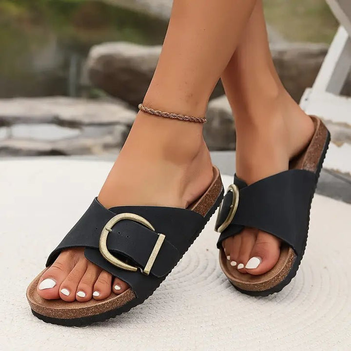 Naomi™ | Buckle Slip - on Sandals - SUNDRA