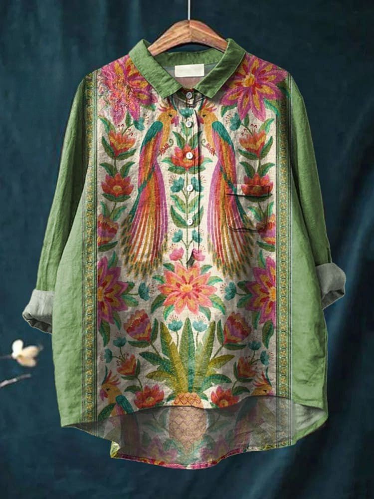 Nina | Tropical Peacock Shirt - SUNDRA