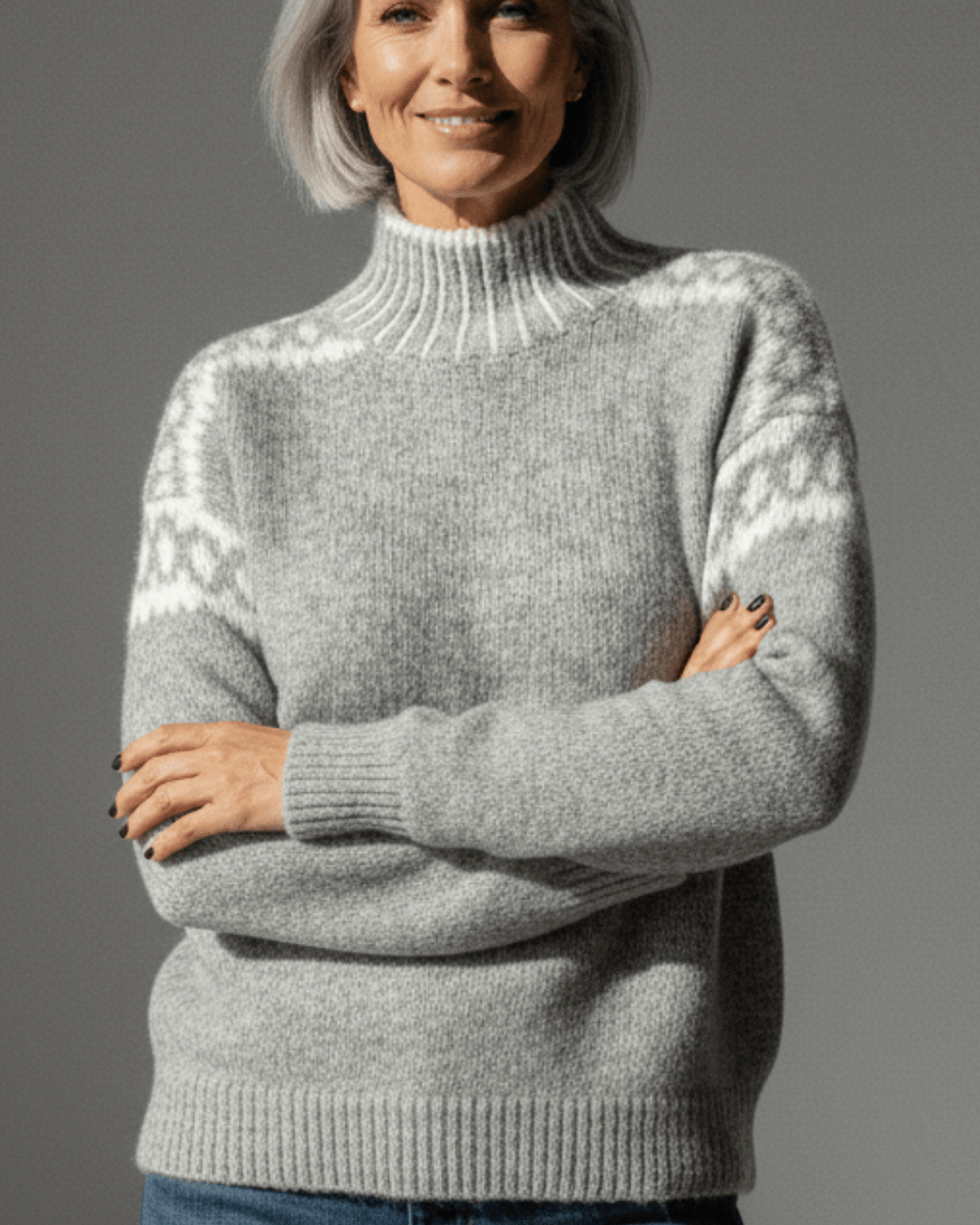 Nola™ | Patterned High Collar Knit - SUNDRA