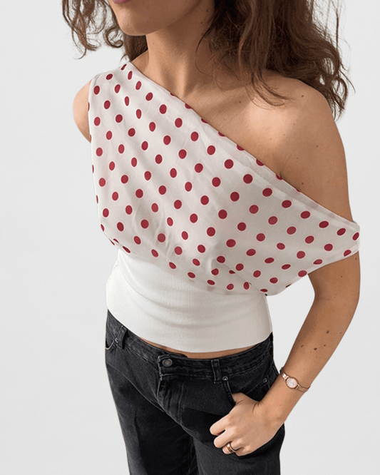 POLKADOT WHITE TOP - SUNDRA