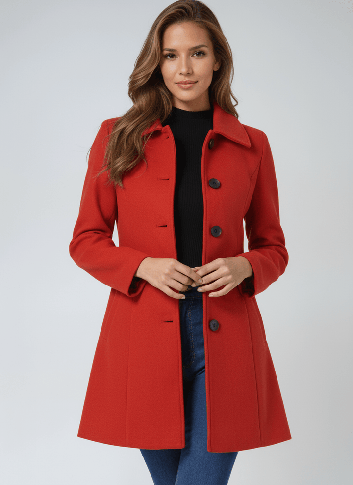 Sylvia | Women's Single Breasted Winter Trench Coat - SUNDRA