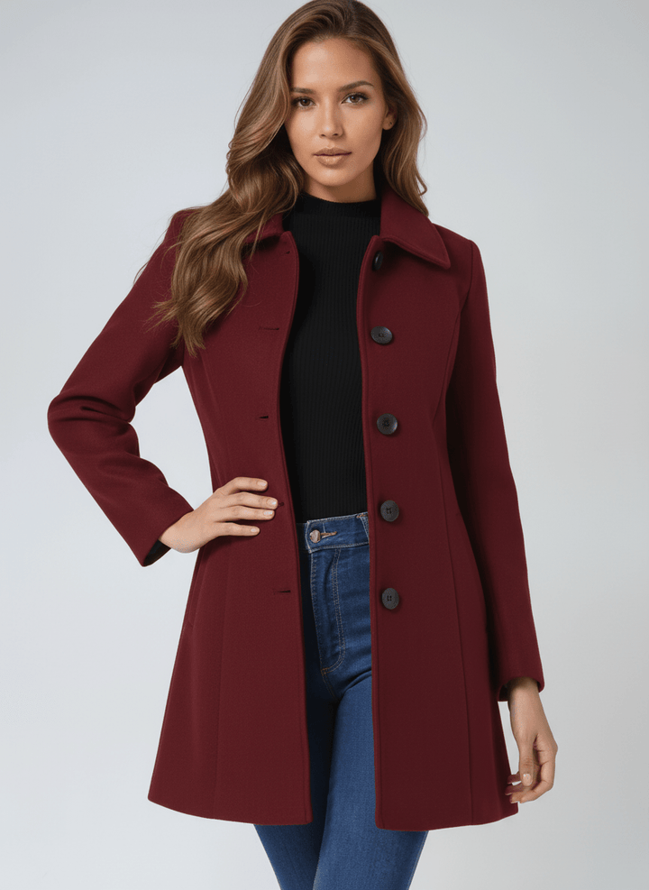 Sylvia | Women's Single Breasted Winter Trench Coat - SUNDRA