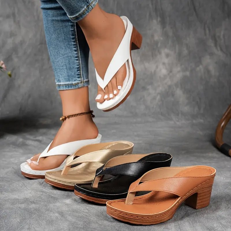 Theresa™ | Heeled Toe Slippers - SUNDRA