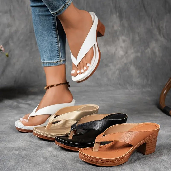 Theresa™ | Heeled Toe Slippers - SUNDRA