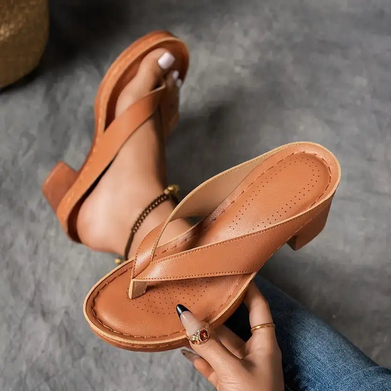 Theresa™ | Heeled Toe Slippers - SUNDRA