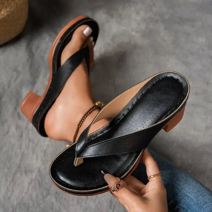 Theresa™ | Heeled Toe Slippers - SUNDRA