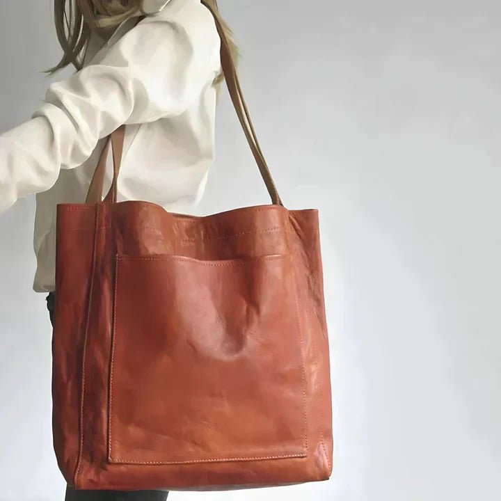 Thessaly | Classic Leather Tote - SUNDRA