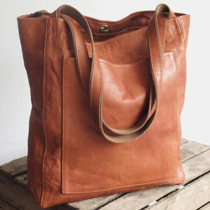 Thessaly | Classic Leather Tote - SUNDRA