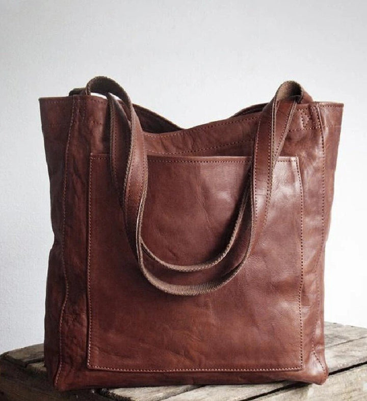 Thessaly | Classic Leather Tote - SUNDRA