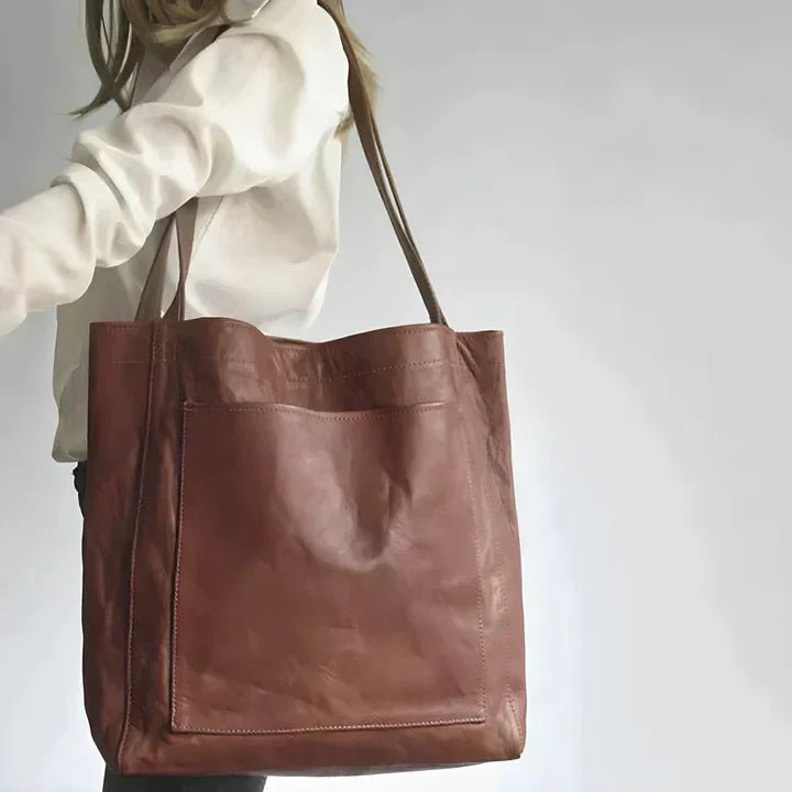 Thessaly | Classic Leather Tote - SUNDRA