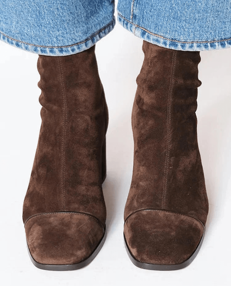 Vicky™ | Square Toe Heeled Boots - SUNDRA