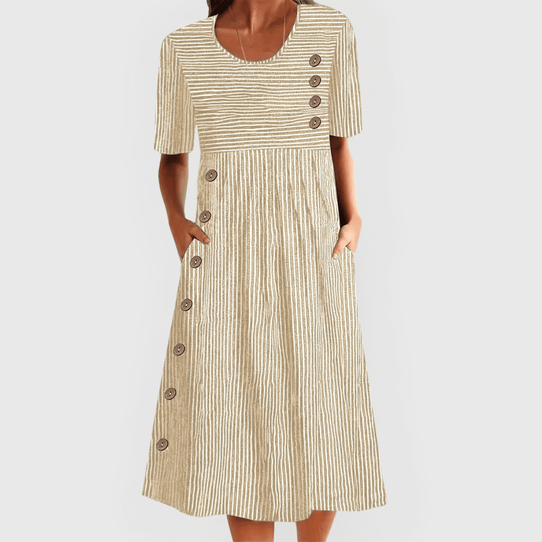 Wanda | Striped Midi Dress - SUNDRA
