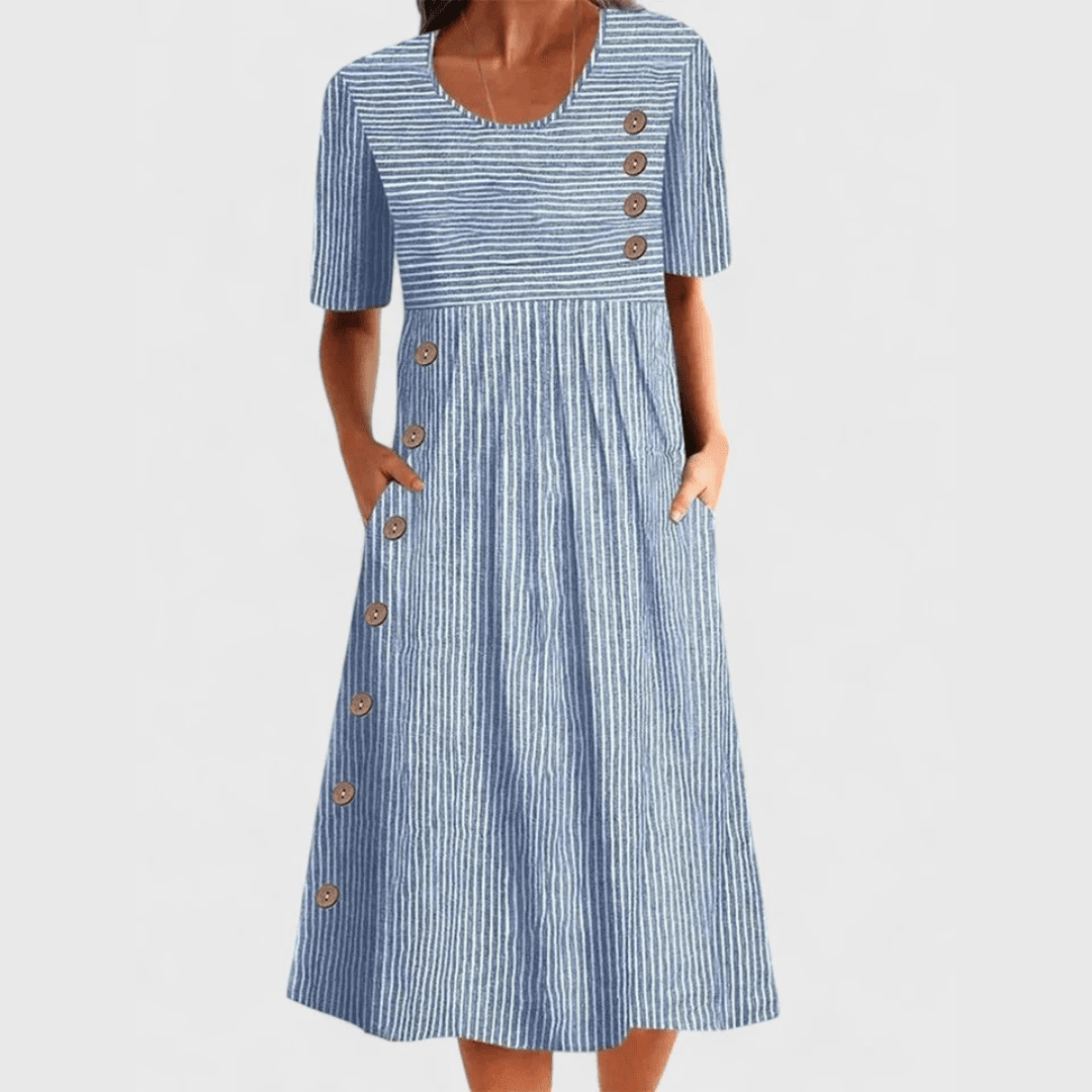 Wanda | Striped Midi Dress - SUNDRA