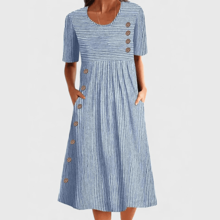 Wanda | Striped Midi Dress - SUNDRA
