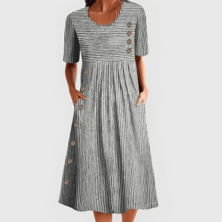 Wanda | Striped Midi Dress - SUNDRA
