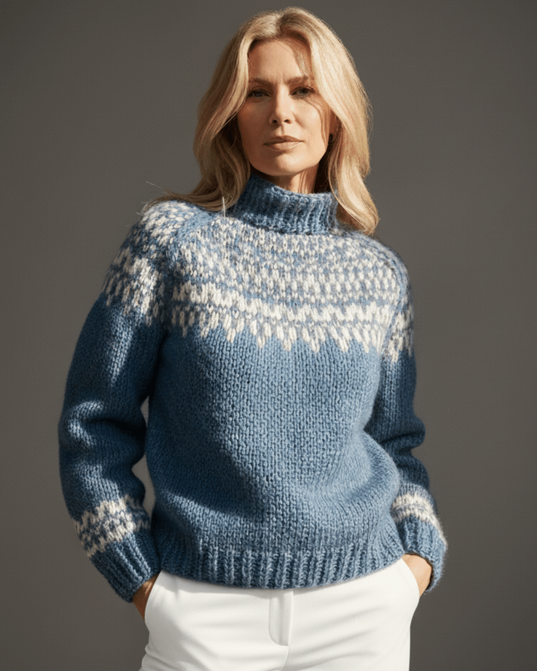Willow™ | Nordic Blue Wool Knit - SUNDRA