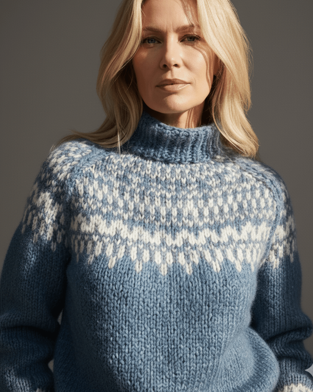 Willow™ | Nordic Blue Wool Knit - SUNDRA