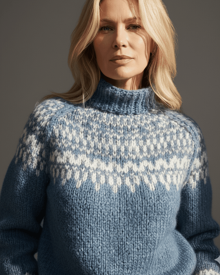 Willow™ | Nordic Blue Wool Knit - SUNDRA
